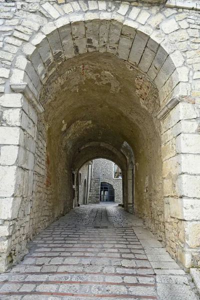 Closeup Narrow Street San Marco Dei Cavoti — Stock Photo, Image