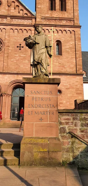 Die Statue Sanctus Petrus Exorcista Martyr Seligenstadt Deutschland — Stockfoto