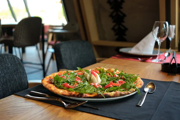Närbild Pizza Restaurang — Stockfoto