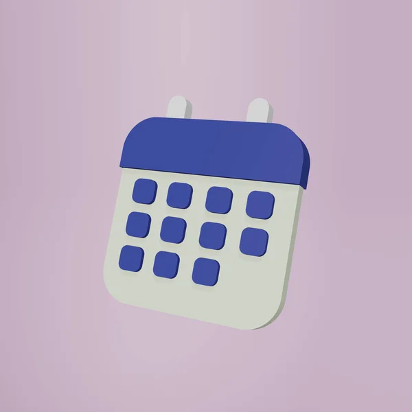 Rendering Blue White Calendar Icon Isolated Pink Background — Stock Photo, Image