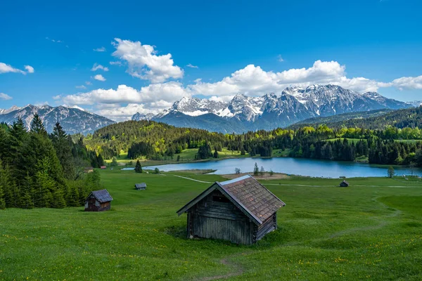 Eine Faszinierende Aufnahme Einer Bergigen Landschaft Bayern Deutschland — Stockfoto