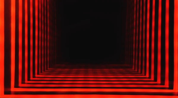 Fondo Túnel Luz Neón Rojo — Foto de Stock