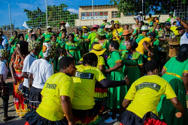 Women Dancing Political Rally Zimbabwe Zanu Party — Fotografia de Stock