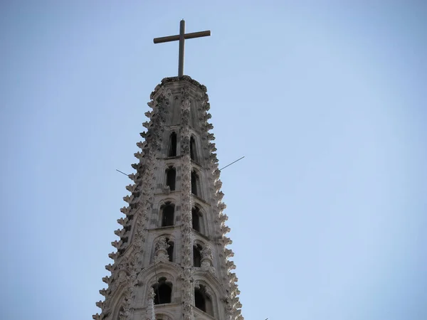 Uma Torre Catedral Zagreb Croácia — Fotografia de Stock