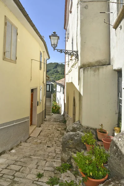 Plan Vertical Une Ruelle Dans Village Santa Croce Del Sannio — Photo