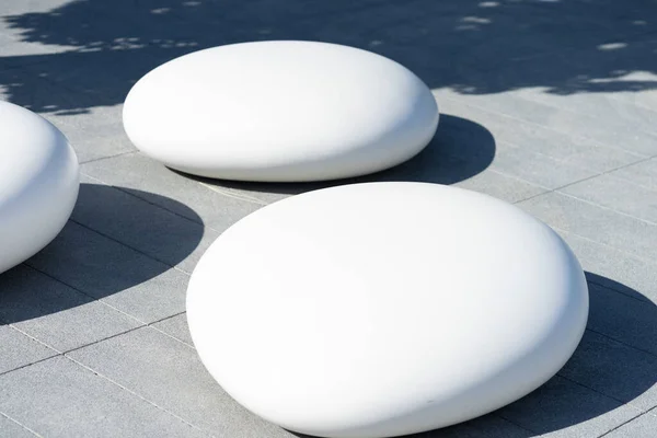 Grandes Piedras Decorativas Blancas Parque — Foto de Stock