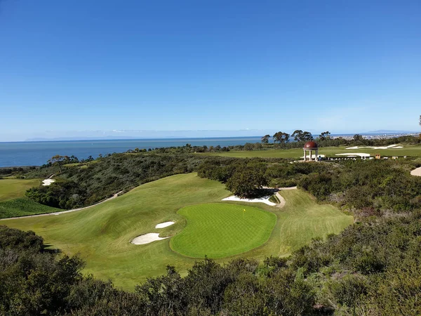 Una Bella Vista Aerea Paesaggio Alberi Della Foresta Terreni Golf — Foto Stock