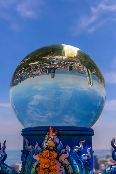 Une Boule Cristal Temple Ciel Enfer Wat Saen Suk Chonburi — Photo