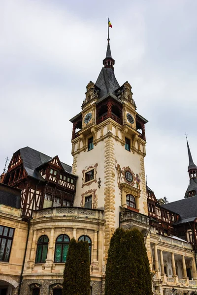 Das Schloss Von Peles Rumänien Schöne Berühmte Königliche Burg Von — Stockfoto