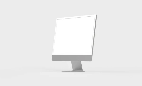 Render Modern Gray Screen Isolated White Background Copy Space — Stock Photo, Image