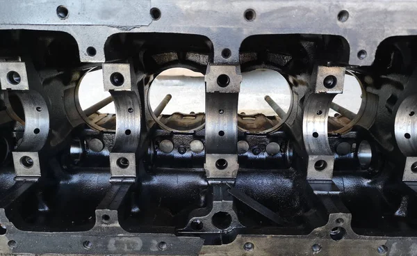 Крупный План Старого Демонтированного Двигателя Ремонте — стоковое фото
