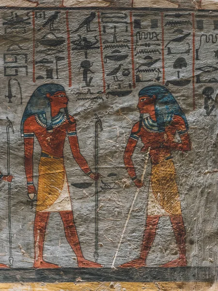 Primer Plano Una Pintura Antigua Hecha Pared Egipto — Foto de Stock
