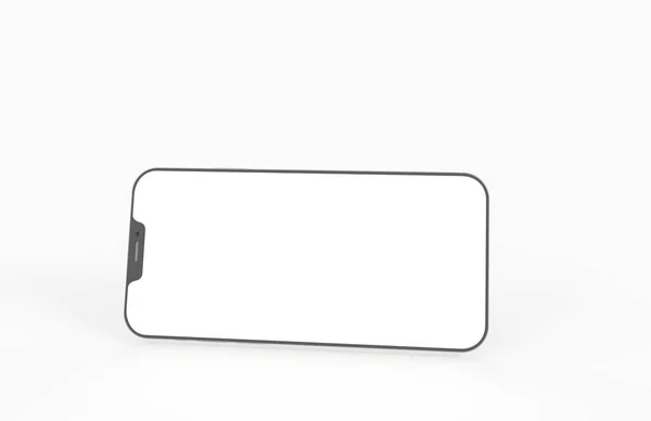 コピースペースの白い背景に隔離された現代のスマートフォンの3Dレンダリング — ストック写真