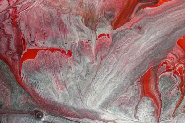 Close Arte Fluida Com Cores Brancas Vermelhas Cinzentas — Fotografia de Stock