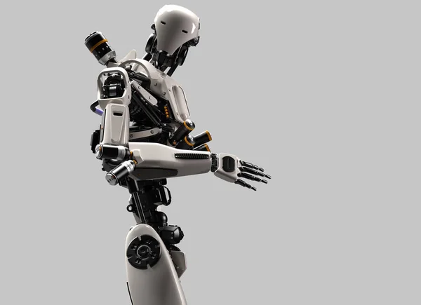 Rendering Robot Intelligenza Artificiale Isolato Uno Sfondo Bianco — Foto Stock