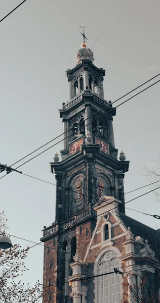 Sebuah Gambar Kuno Gereja Westerkerk Amsterdam — Stok Foto