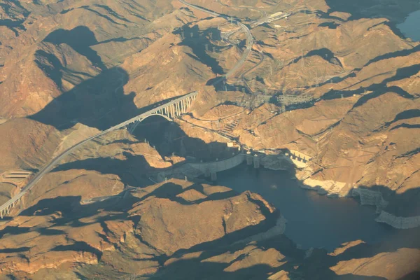 Una Vista Aérea Hermosa Presa Hoover Frontera Entre Los Estados — Foto de Stock