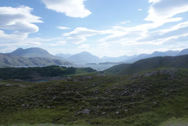Natura Panoramica Della Scozia Una Giornata Soleggiata Nuvolosa — Foto Stock