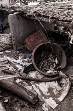 Gambiya 'da hurda metallerle dolu bir hurdalık.