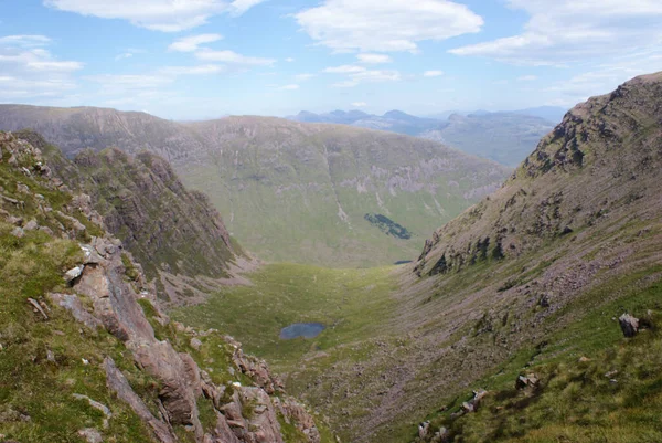 Krásná Krajina Hor Údolí Zamračený Den Skotsku — Stock fotografie