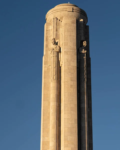 Vertical Closeup National Wwi Museum Memorial Blue Sky Kansas City — Stock Photo, Image
