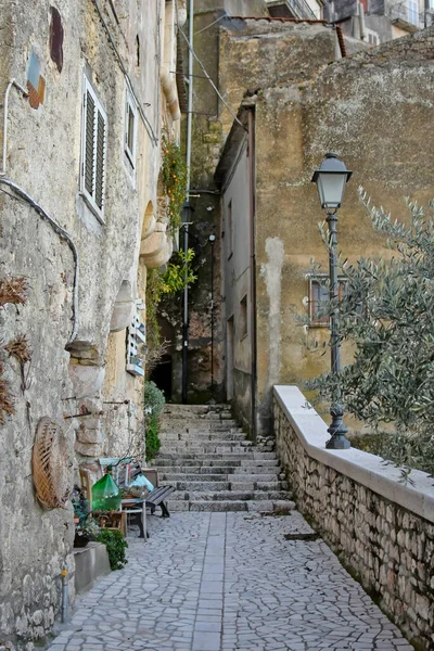 Tiro Vertical Beco Histórico Pedra Guardia Sanframondi Benevento Itália — Fotografia de Stock