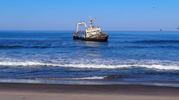 Remains Shipwreck Skeleton Coast Namibia — Stock Photo, Image