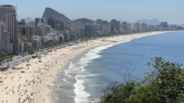 Gyönyörű Kilátás Nyílik Híres Ipanema Leblon Strandok Rio Janeiro Brazília — Stock Fotó