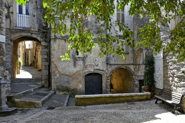 Een Smalle Straat Vallecorsa Een Dorp Regio Latium Italië Zomer — Stockfoto