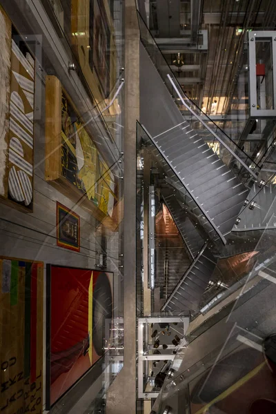 Vista Cima Para Baixo Com Reflexos Escada Interior Boijmans Van — Fotografia de Stock