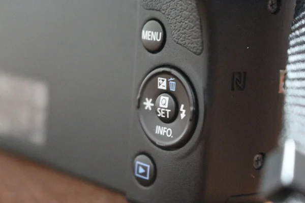 Una Vista Cerca Del Botón Canon Eos 80D — Foto de Stock