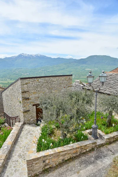 Beautiful View Stone Street Macchiagodena Village Molise Region Italy Mountains — Stock Photo, Image