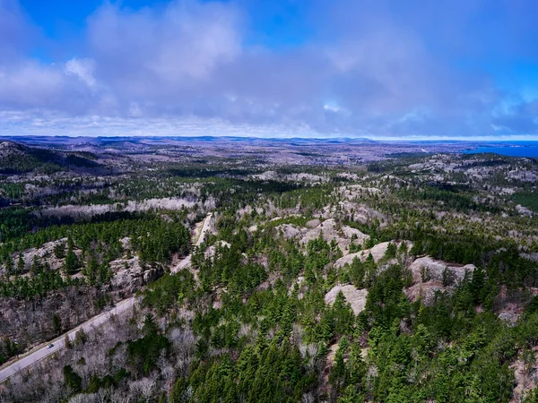 Kuzey Michigan Superior Gölü Kıyısındaki Bir Ormanın Havadan Görünüşü — Stok fotoğraf