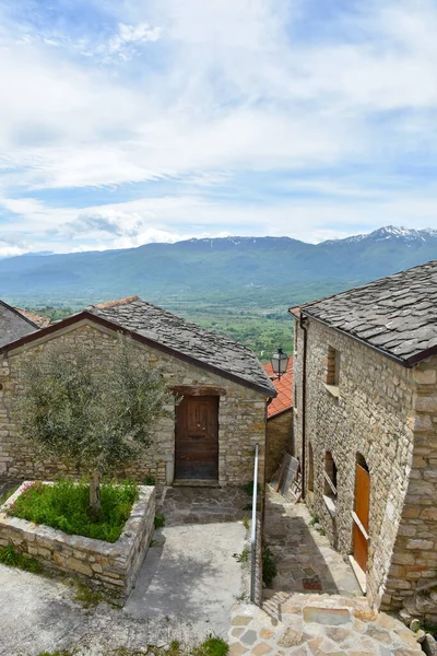 Beautiful Landscape View Molise Stone Buildings Village Macchiagodena Italy Cloudy — Stock Photo, Image