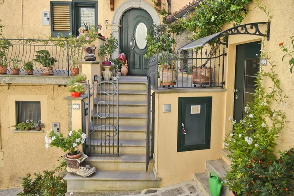 Typowy Dom Castelmezzano Wieś Regionie Basilicata Włoszech — Zdjęcie stockowe