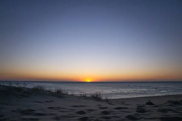 Vue Aérienne Une Belle Mer Coucher Soleil — Photo