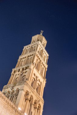 Hırvatistan 'ın Split kentindeki güzel Aziz Domnius Çan Kulesi.