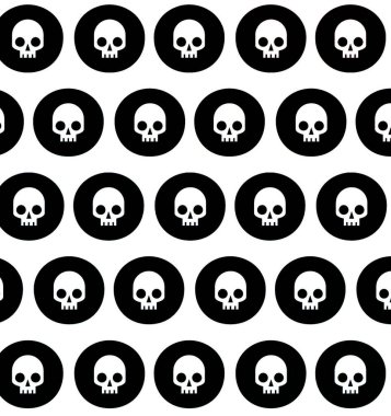 Kafatası simgelerine sahip beyaz bir arkaplan