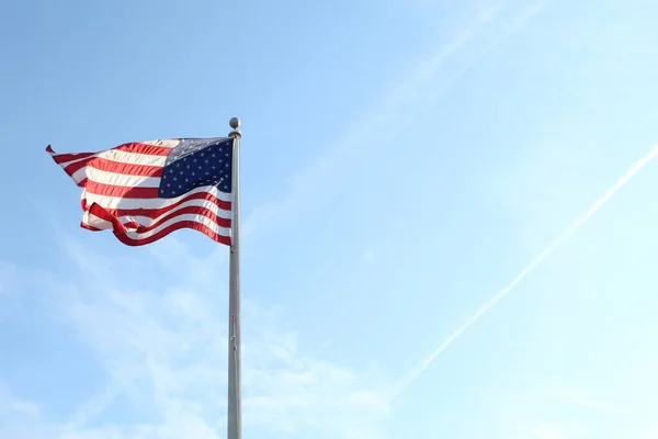 Bandera Estados Unidos Ondeando Viento —  Fotos de Stock