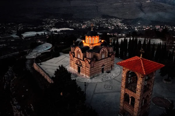 Aerial View Church Annunciation Blessed Virgin Hercegovachka Gracanitsa Trebinje Bosnia — Stock Photo, Image