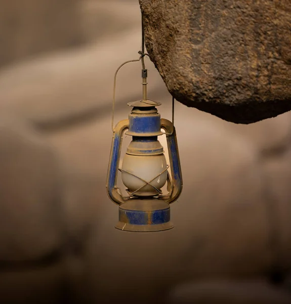 Крупним Планом Знімок Старої Пилової Масляної Лампи — стокове фото