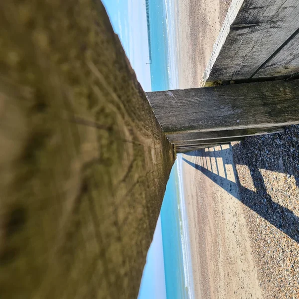 Närbild Botten Piren Vid Stranden Littlehampton West Sussex Storbritannien — Stockfoto