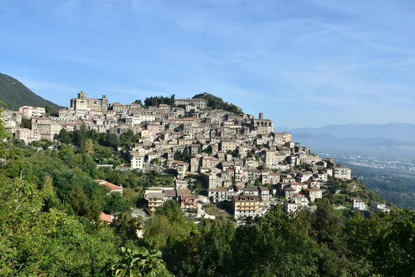 Panoramatický Výhled Patrica Vesnici Horách Regionu Lazio Itálie — Stock fotografie