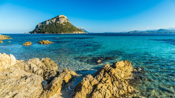 Beautiful View Clear Water Surrounded Rocky Seashore Sardinia Island — Stock Photo, Image