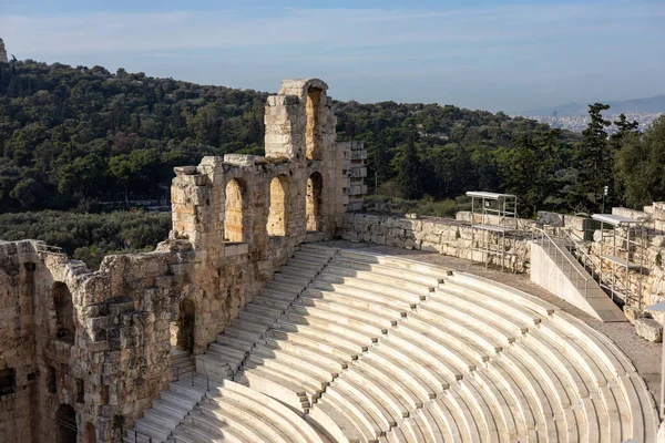 Una Vista Panorámica Estructura Del Teatro Odeon Herodes Atticus Atenas —  Fotos de Stock