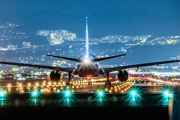 Plan Rapproché Avion Moderne Aéroport Osaka Japon — Photo