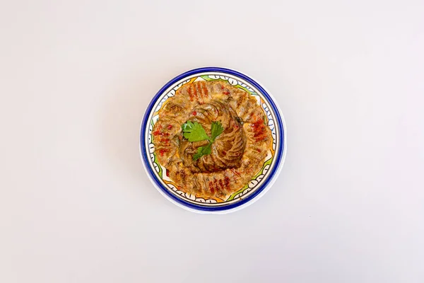 Der Oberste Schuss Des Traditionellen Humusgerichts Teller Auf Dem Tisch — Stockfoto
