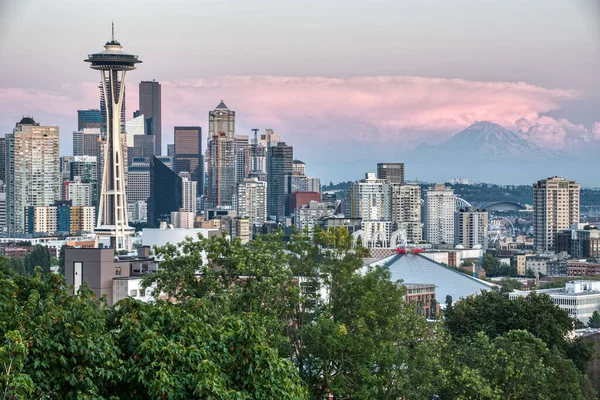 Vista Aerea Degli Edifici Dello Spazio Needle Stadt Usa Seattle — Foto Stock