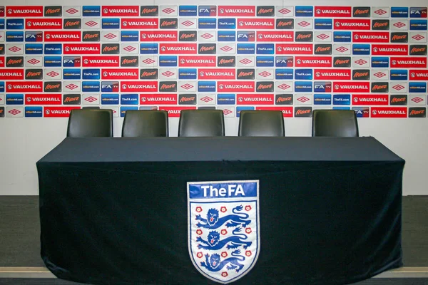伦敦英格兰国家队著名温布利体育场的室内设计 — 图库照片