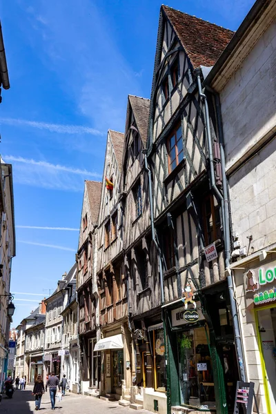 Utsikt Över Gator Och Historiska Byggnader Bourges Frankrike — Stockfoto